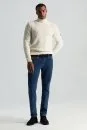 Kaşmir Karışım Kışlık Mavi Denim Pantolon - Thumbnail