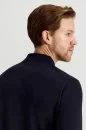 Kaşmir Pamuk Karışım Polo Yaka Lacivert Triko