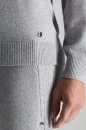 Kaşmir Merino Yün Karışım M Logo Desenli Yarım Balıkçı Yaka Açık Gri Kazak - Thumbnail