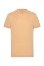 Kaşmir Pamuk Karışım Bisiklet Yaka Camel T-Shirt - Thumbnail