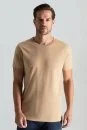Kaşmir Pamuk Karışım Bisiklet Yaka Camel T-Shirt - Thumbnail