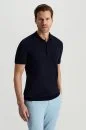 Kaşmir Pamuk Karışım Lacivert Triko Polo