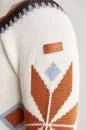 Kaşmir Yün Karışım Lupetto Yaka Kar Desen Ekru Kazak - Thumbnail