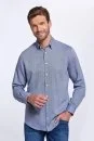 Kaşmirli Gizli Düğmeli Lacivert Business Gömlek - Thumbnail