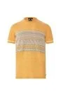 Keten Pamuk Karışım Etnik Desenli Sarı Triko T-Shirt - Thumbnail