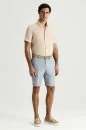 Keten Pamuk Karışım Mavi Chino Şort