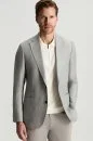 Keten Yün Karışım Açık Gri Yazlık Blazer Ceket
