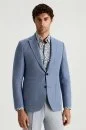 Keten Yün Karışım Açık Mavi Yazlık Blazer Ceket