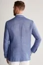 Keten-Yün Karışım Koyu Mavi Yazlık Blazer Ceket - Thumbnail