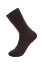 Koyu Kahverengi Pamuklu Çorap - Thumbnail