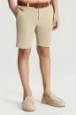 Krem Pamuk Chino Çocuk Bermuda Şort