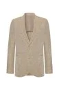 Saf Keten Kum Rengi Yazlık Blazer Ceket