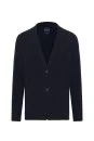 Lacivert Extrafine Merino Triko Blazer Ceket - Thumbnail