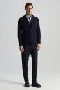 Extrafine Merino Lacivert Triko Blazer Ceket - Thumbnail