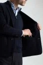 Extrafine Merino Lacivert Triko Blazer Ceket - Thumbnail