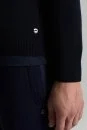 Lacivert Fermuarlı Merino Yün Activewear Triko - Thumbnail