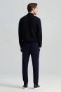 Lacivert Fermuarlı Merino Yün Activewear Triko - Thumbnail