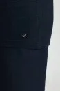 Saf Keten Lacivert Bisiklet Yaka T-Shirt - Thumbnail