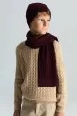 Lambswool Yün Bordo Çocuk Atkı - Thumbnail