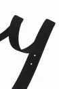 Logolu El Yapımı Siyah Süet Deri Kemer - Thumbnail