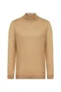 Lupetto Yaka Merino Yün Camel Triko - Thumbnail