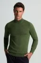 Lupetto Yaka Merino Yün Yeşil Triko - Thumbnail