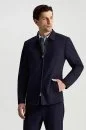 Lyocell Kumaş Fermuarlı Lacivert Spor Ceket
