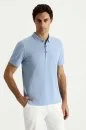 Lyocell Pamuk Kumaş Açık Mavi Polo Yaka T-Shirt