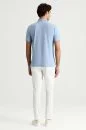 Lyocell Pamuk Kumaş Açık Mavi Polo Yaka T-Shirt