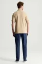 Lyocell Pamuk Kumaş Bej Polo Yaka T-Shirt