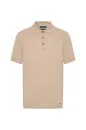 Lyocell Pamuk Kumaş Bej Polo Yaka T-Shirt