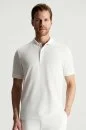Lyocell Pamuk Kumaş Beyaz Polo Yaka T-Shirt