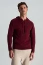 M Logolu Kapüşonlu Bordo Hoody - Thumbnail