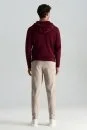M Logolu Kapüşonlu Bordo Hoody - Thumbnail