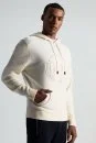 M Logolu Kapüşonlu Kırık Beyaz Hoody - Thumbnail