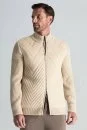 Merino Yün Activewear Açık Bej Triko Ceket - Thumbnail