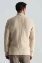 Merino Yün Activewear Açık Bej Triko Ceket - Thumbnail