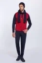 Merino Yün Activewear Kırmızı Triko Yelek - Thumbnail
