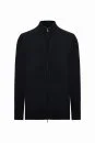 Merino Yün Activewear Siyah Triko Ceket - Thumbnail