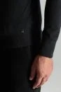 Boğazlı Slim Fit Siyah Merino Yün Triko - Thumbnail