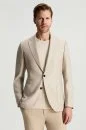 Merino Yün-İpek-Keten Karışım Taş Rengi Blazer Ceket