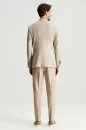 Merino Yün-İpek-Keten Karışım Taş Rengi Blazer Ceket