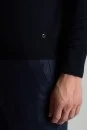 Merino Yün Lacivert Bisiklet Yaka Triko - Thumbnail