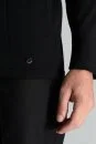 Merino Yün Pamuk Karışım Şerit Desenli Düğmeli Siyah Triko Gömlek - Thumbnail