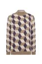 Merino Yünü Argyle Desen Lupetto Yaka Camel Triko - Thumbnail