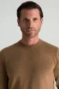Merino Yünü Bisiklet Yaka Camel Triko Kazak