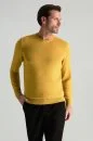 Merino Yünü Bisiklet Yaka Sarı Triko Kazak - Thumbnail