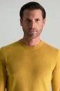 Merino Yünü Bisiklet Yaka Sarı Triko Kazak - Thumbnail