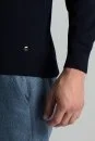 Merino Yünü Polo Yaka Lacivert Triko - Thumbnail