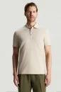 Merserize Pamuk Açık Bej Polo Yaka T-Shirt
